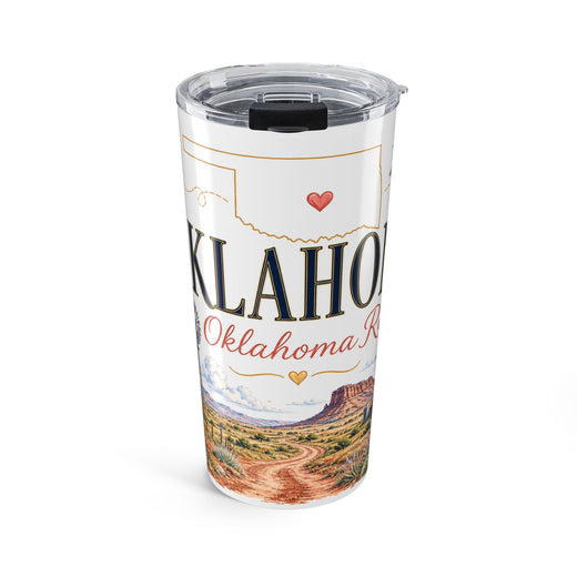 Oklahoma State Flower 20oz Tumbler | Oklahoma Rose Botanical State Flower Gift | Insulated Stainless Steel Travel Cup