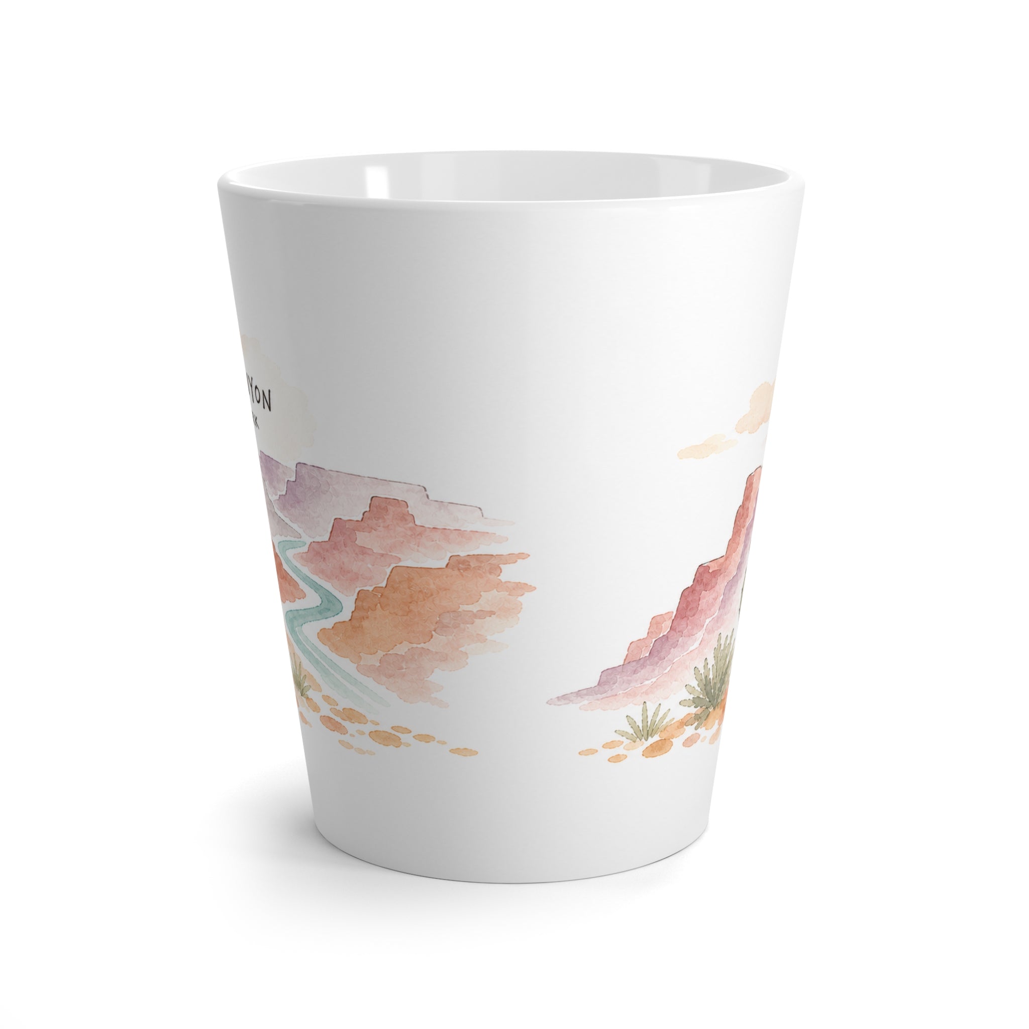 Grand Canyon National Park Latte Mug | Pastel Watercolor Nature Coffee Cup | 12 oz Travel Souvenir Gift