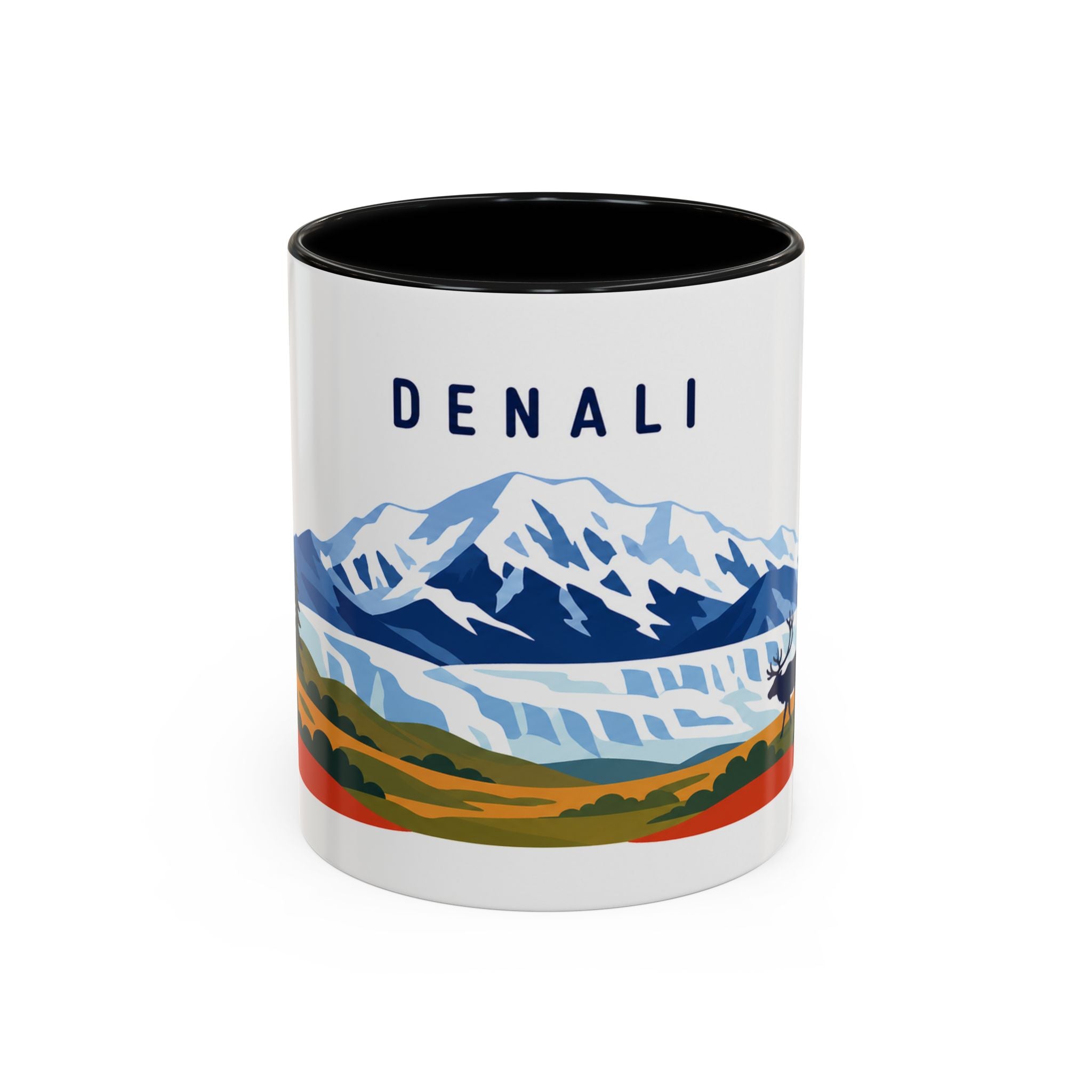 Denali Coffee Mug | Travel Destination Souvenir Gift | Accent Color Ceramic 11oz 15oz