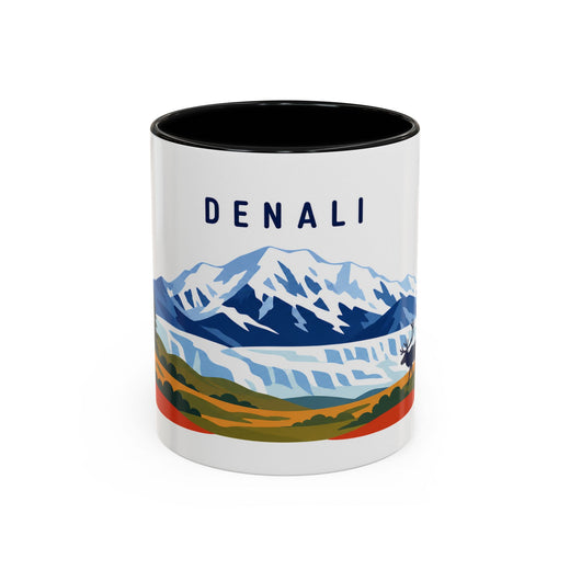 Denali Coffee Mug | Travel Destination Souvenir Gift | Accent Color Ceramic 11oz 15oz