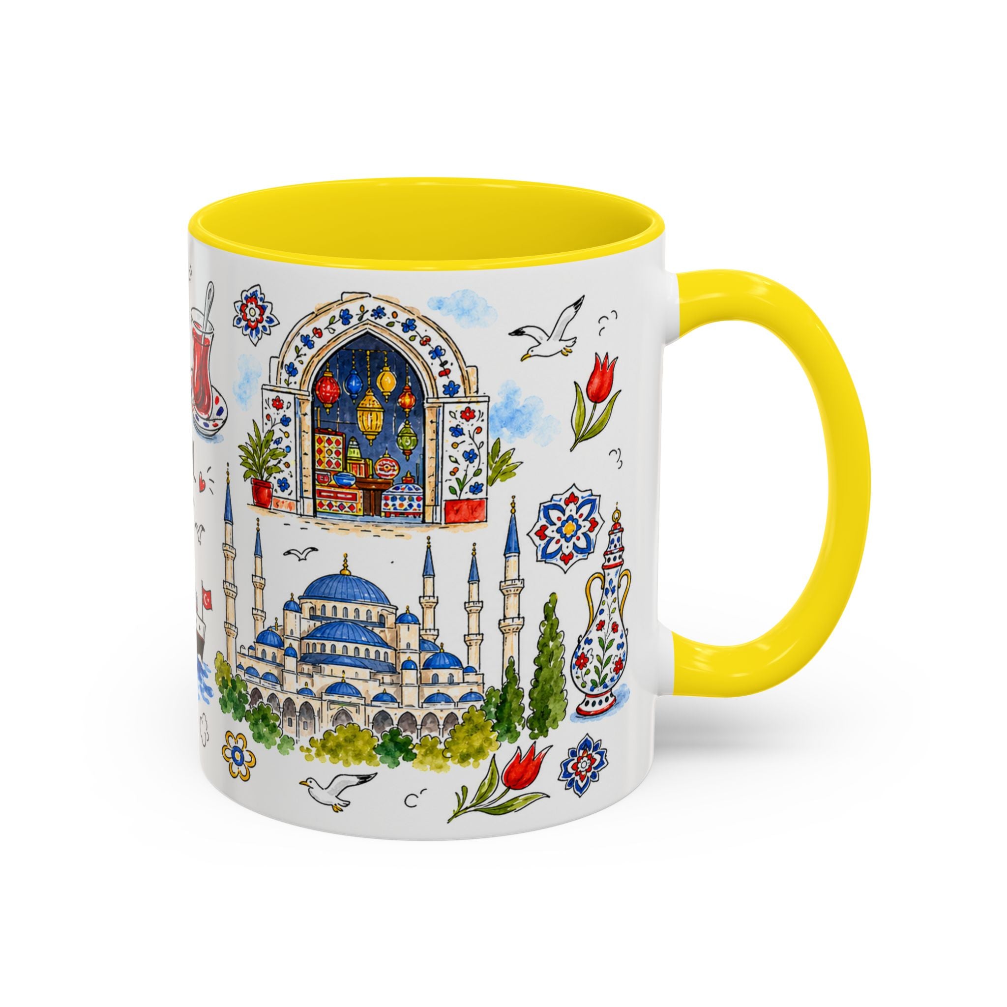 Istanbul Travel Mug | European City Souvenir Accent Coffee Mug | 11oz 15oz Ceramic Cup