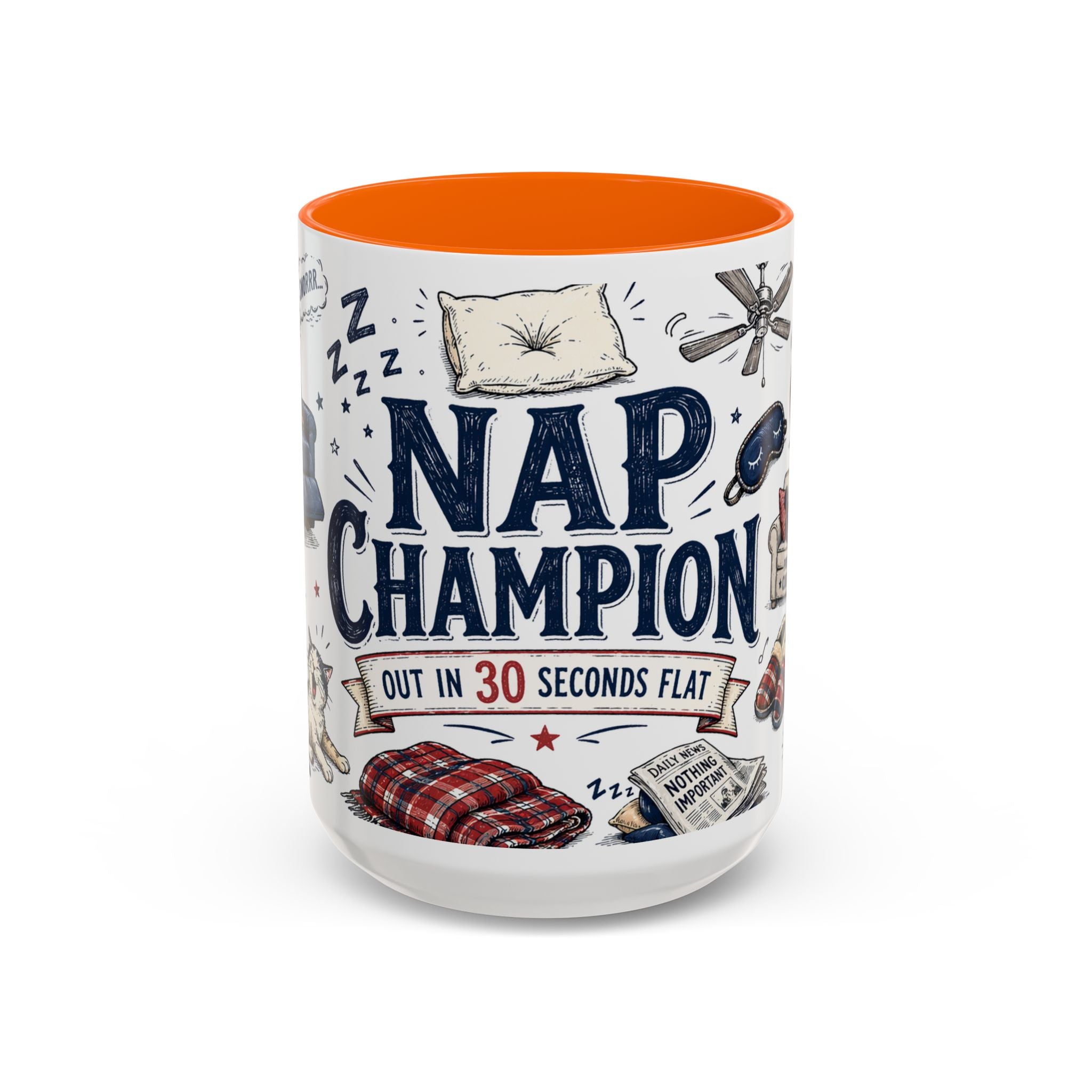 Nap Champion Coffee Mug | Father's Day Gift for Dad | Accent Color Ceramic 11oz 15oz