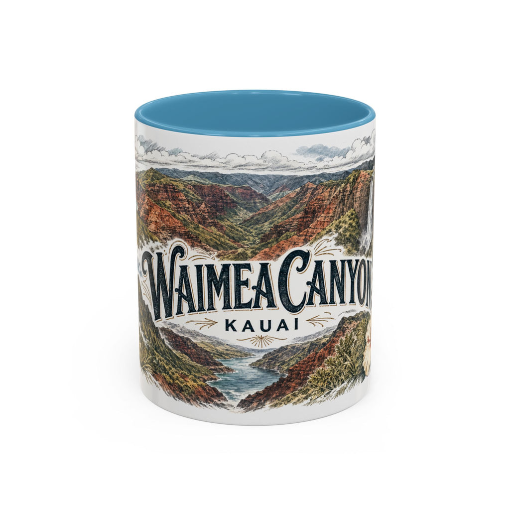 Waimea Canyon Mug, Kauai Travel Souvenir, Bucket List Gift, Accent Ceramic Coffee Mug 11oz 15oz