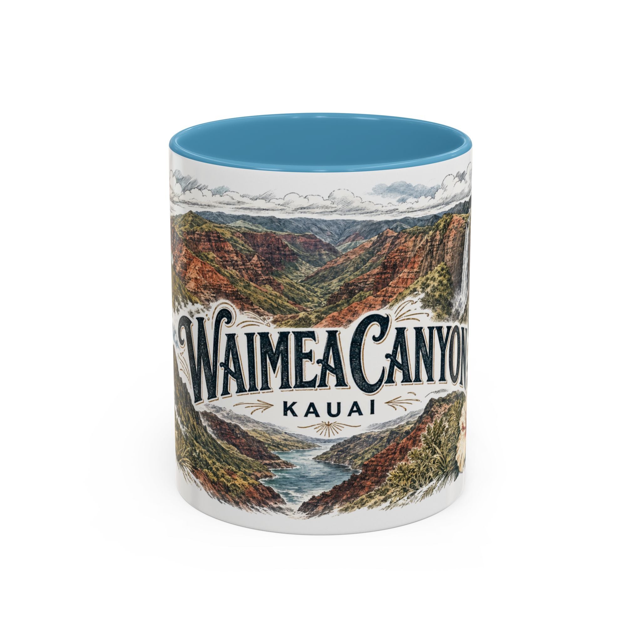 Waimea Canyon Mug, Kauai Travel Souvenir, Bucket List Gift, Accent Ceramic Coffee Mug 11oz 15oz