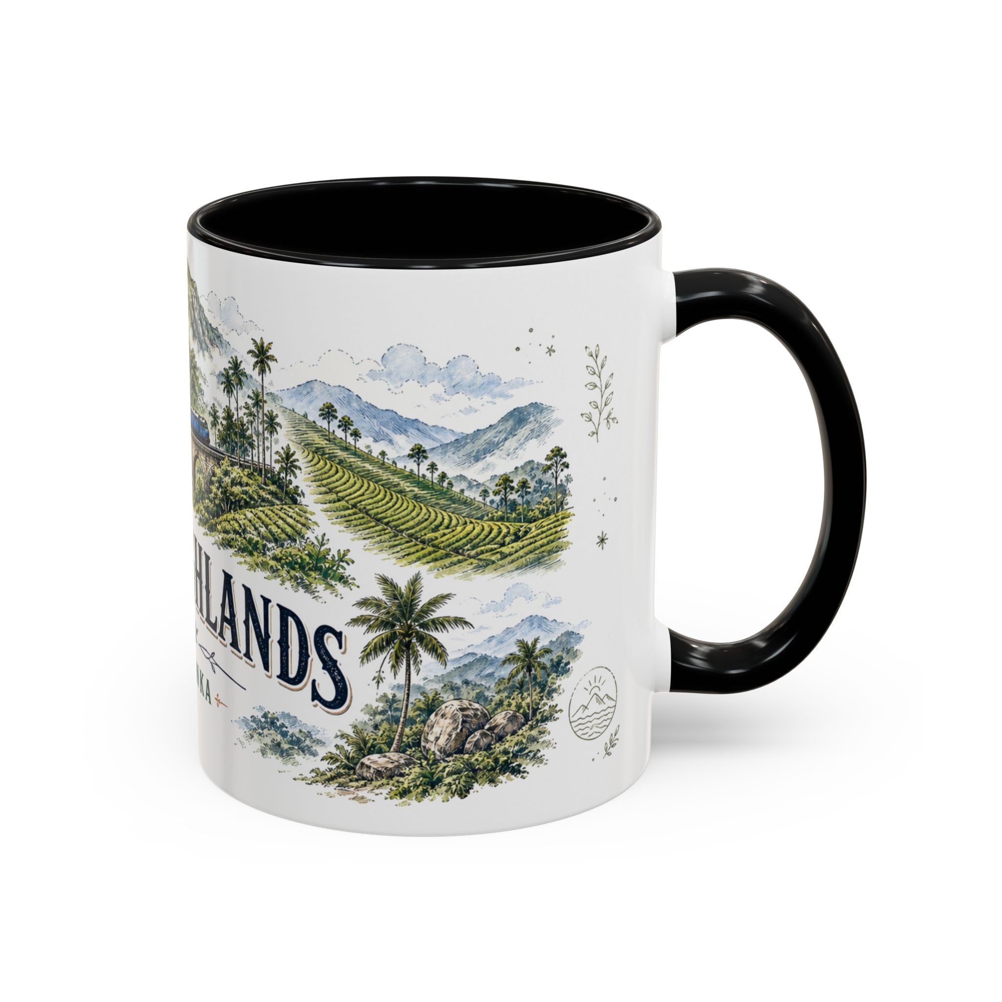 Ella Highlands Mug, Sri Lanka Travel Souvenir, Bucket List Gift, Accent Ceramic Coffee Mug 11oz 15oz