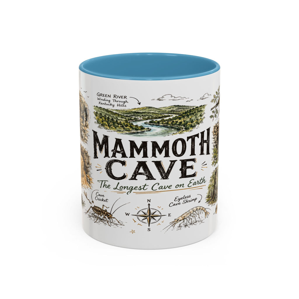 Mammoth Cave National Park Coffee Mug | Kentucky Cave Exploration Hiking Gift | Accent Color Ceramic 11oz 15oz