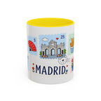 Madrid Coffee Mug | Postage Stamp Collage Mug | Travel Souvenir Accent Cup 11oz 15oz