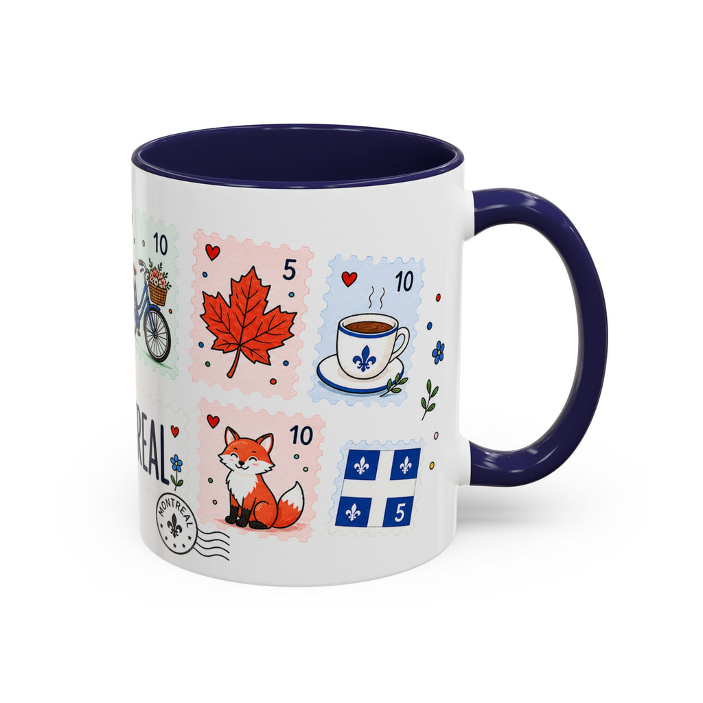 Montreal Coffee Mug | Postage Stamp Collage Mug | Travel Souvenir Accent Cup 11oz 15oz