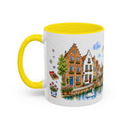 Bruges Illustrated Travel Mug | Belgium Souvenir Accent Coffee Mug | 11oz 15oz Ceramic Cup