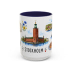 Stockholm Illustrated Travel Mug | City Souvenir Accent Coffee Mug | 11oz 15oz Ceramic Cup