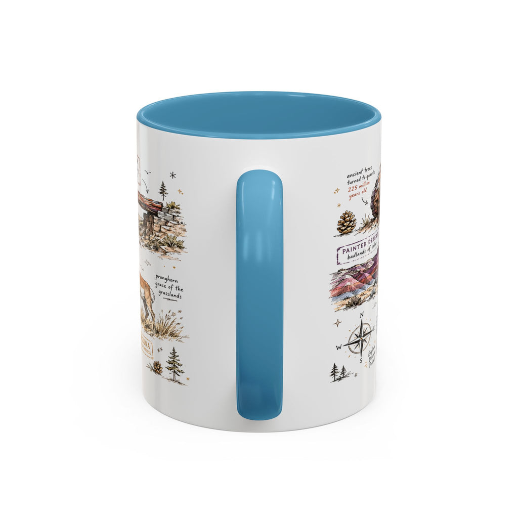 Petrified Forest National Park Coffee Mug | Arizona Painted Desert Fossil Gift | Accent Color Ceramic 11oz 15oz