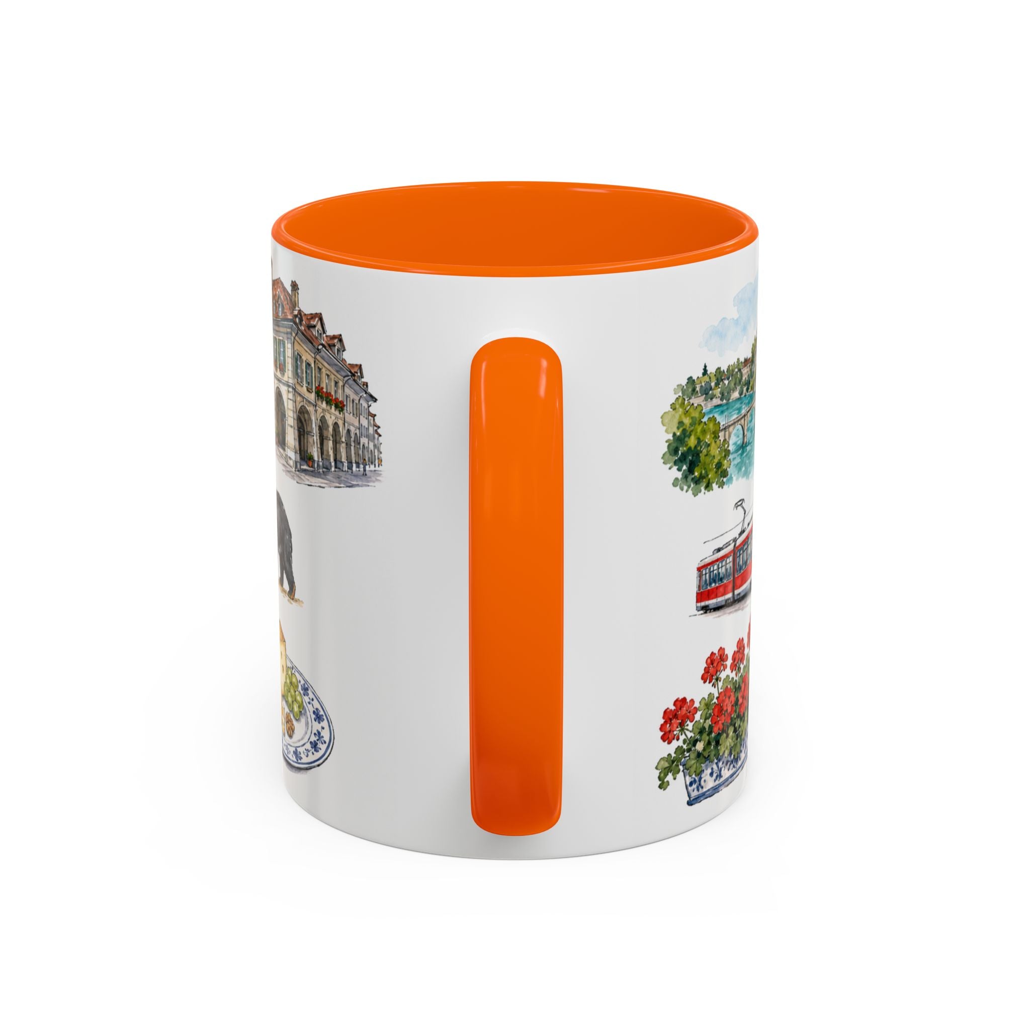Bern Illustrated Travel Mug | City Souvenir Accent Coffee Mug | 11oz 15oz Ceramic Cup