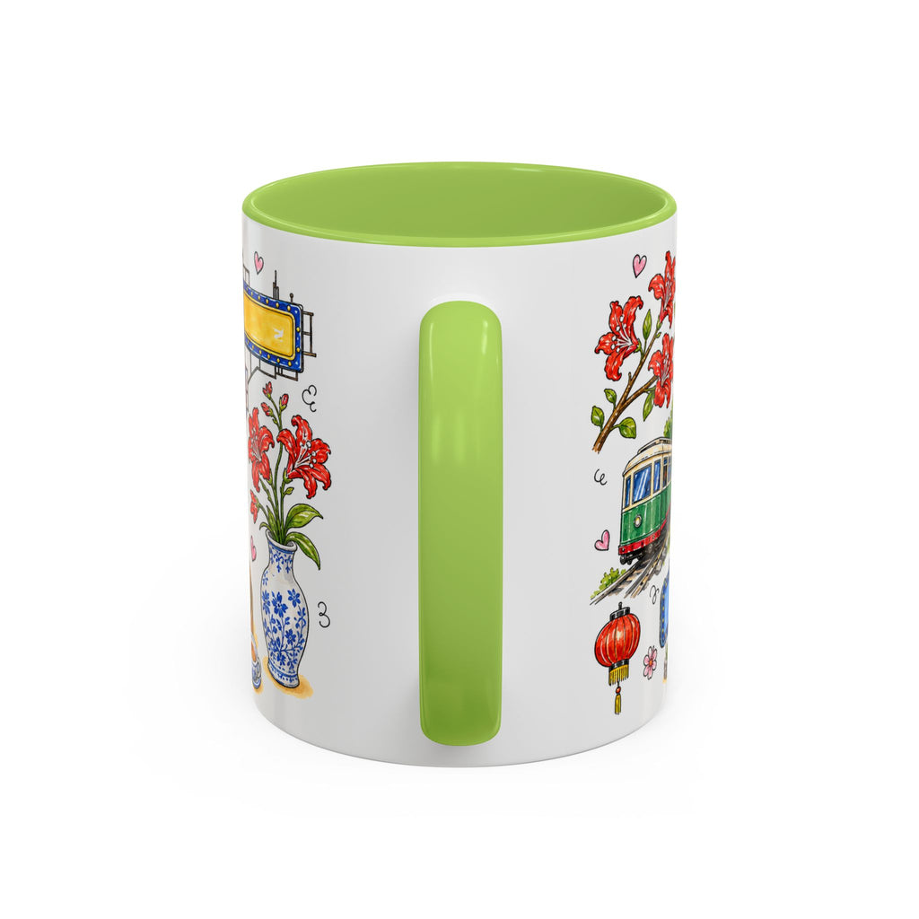 Hong Kong Illustrated Travel Mug | City Souvenir Accent Coffee Mug | 11oz 15oz Ceramic Cup