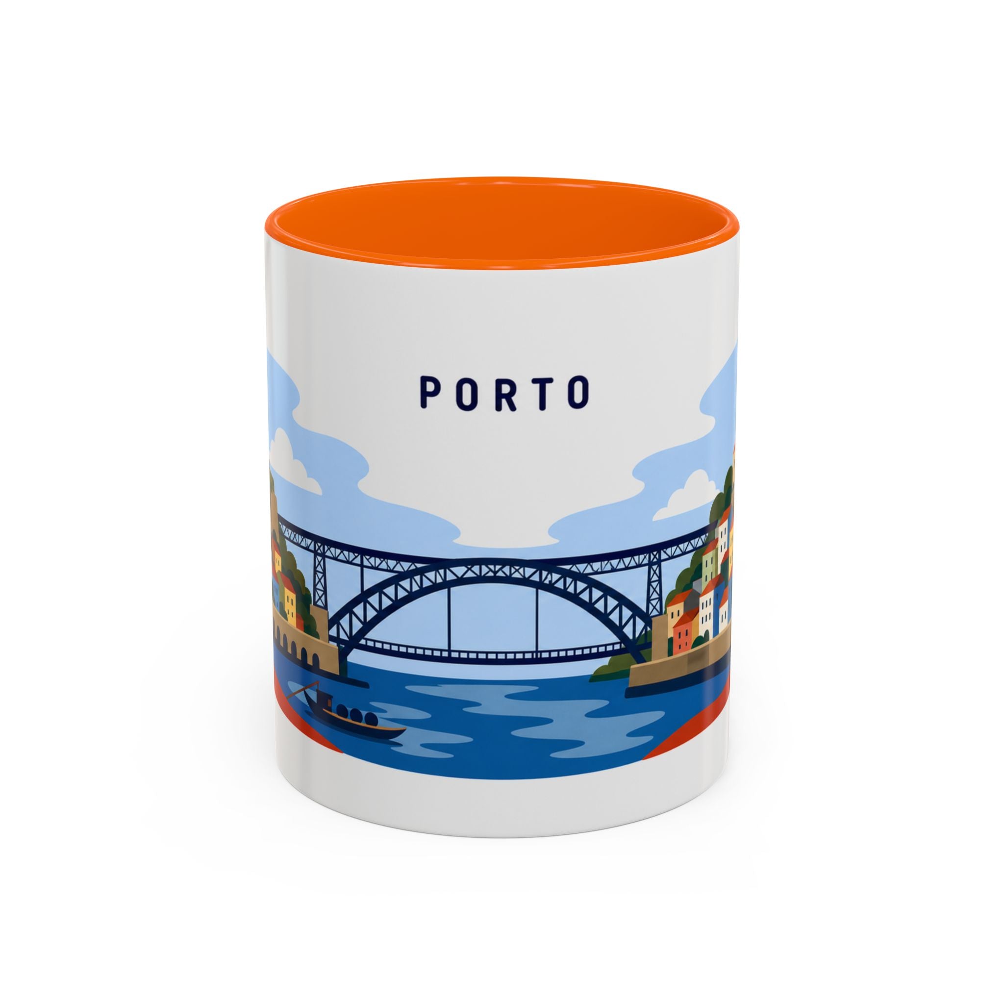 Porto Coffee Mug | Travel Destination Souvenir Gift | Accent Color Ceramic 11oz 15oz