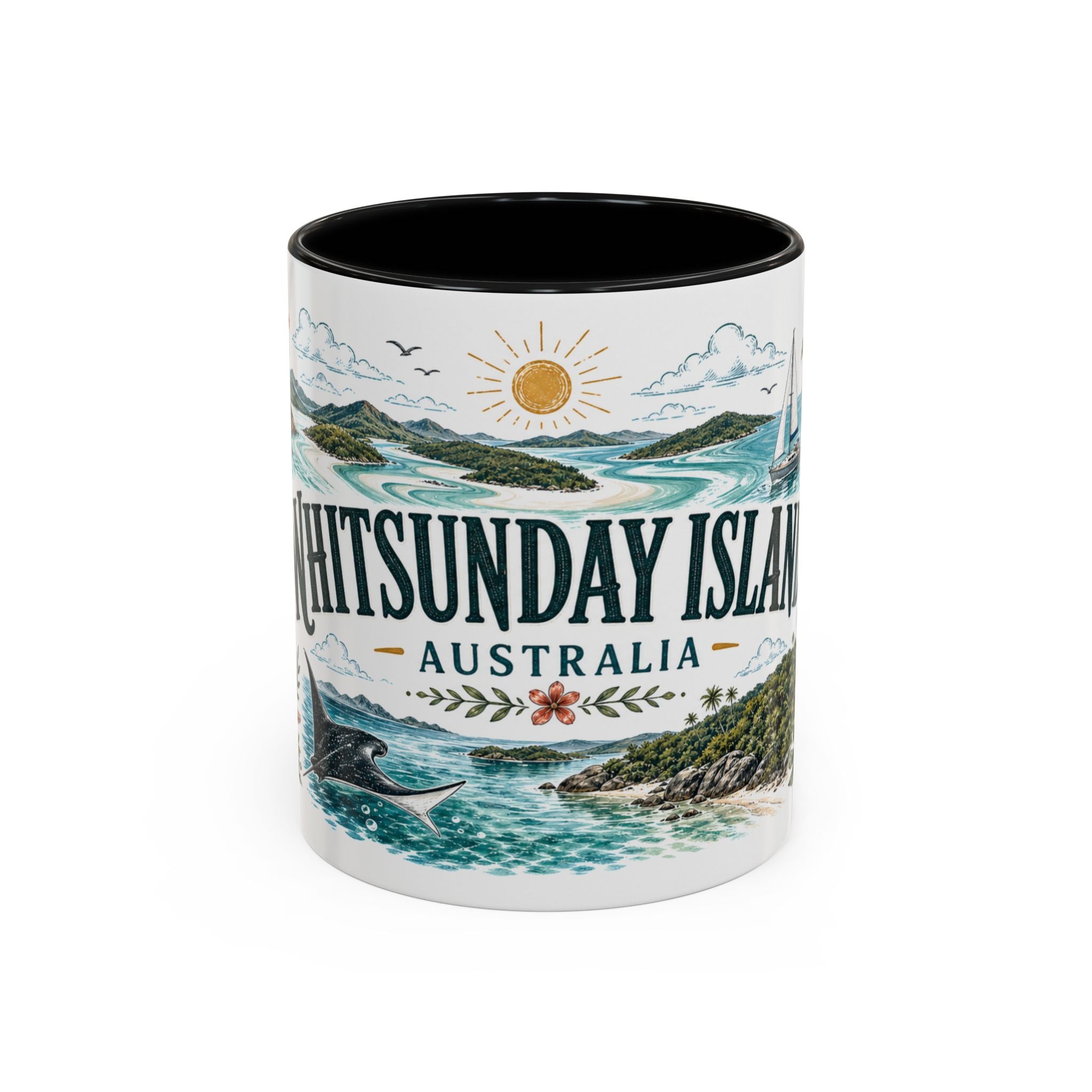 Whitsunday Islands Mug, Australia Travel Souvenir, Bucket List Gift, Accent Ceramic Coffee Mug 11oz 15oz
