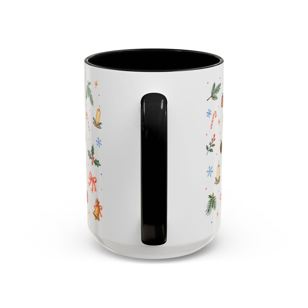 Christmas Bell Mug | Ribbon Gift Watercolor Holiday Cup | Accent Coffee Mug 11oz 15oz