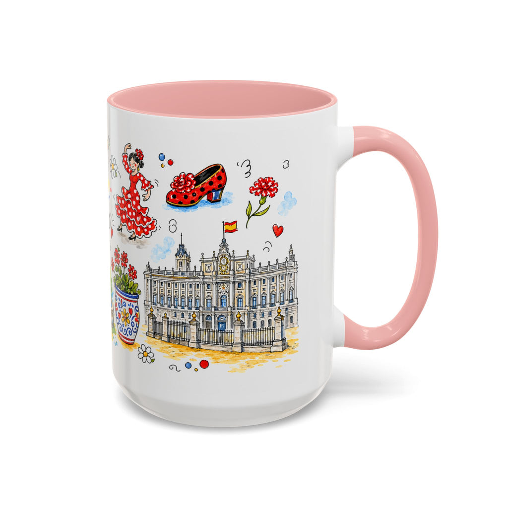 Madrid Travel Mug | European City Souvenir Accent Coffee Mug | 11oz 15oz Ceramic Cup