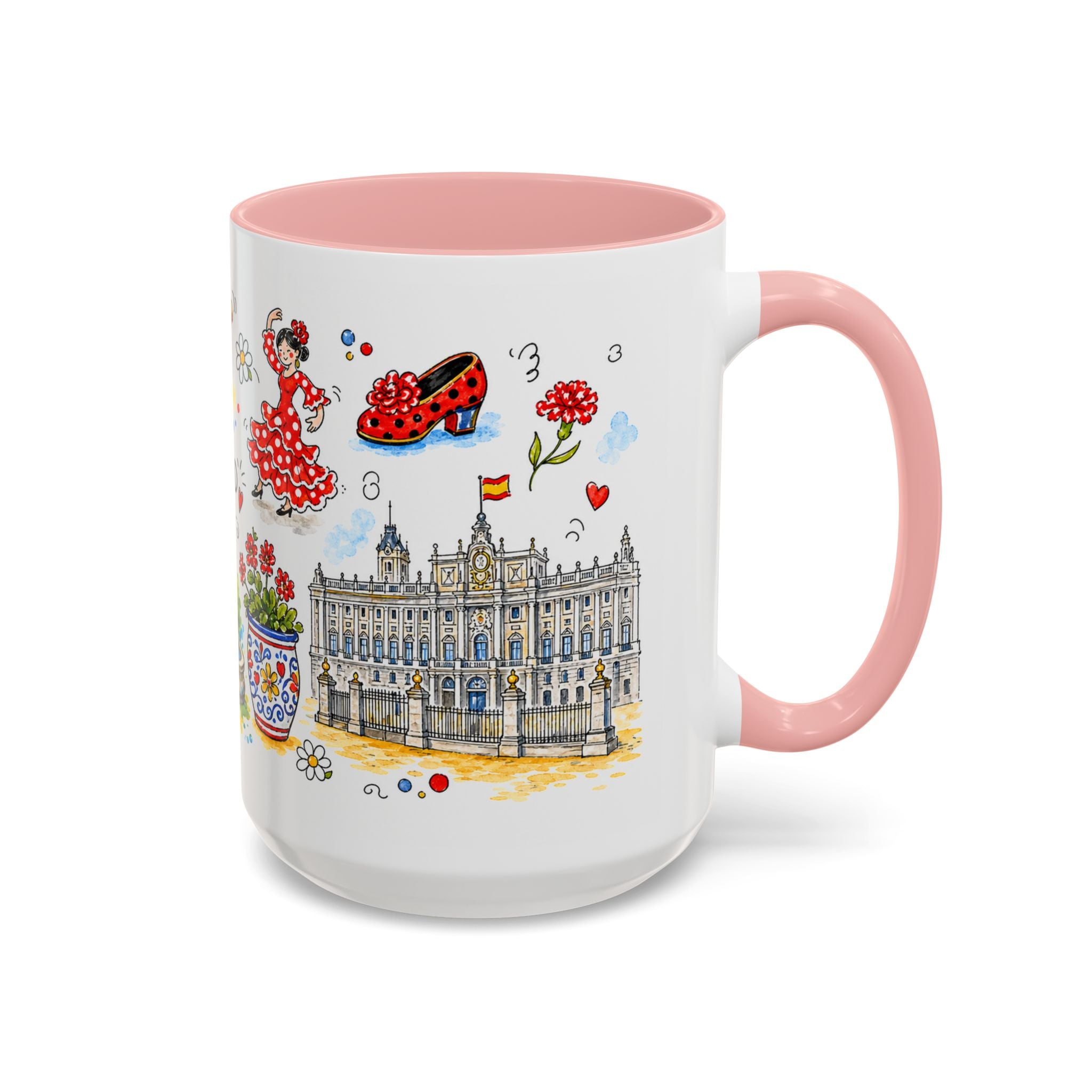 Madrid Travel Mug | European City Souvenir Accent Coffee Mug | 11oz 15oz Ceramic Cup