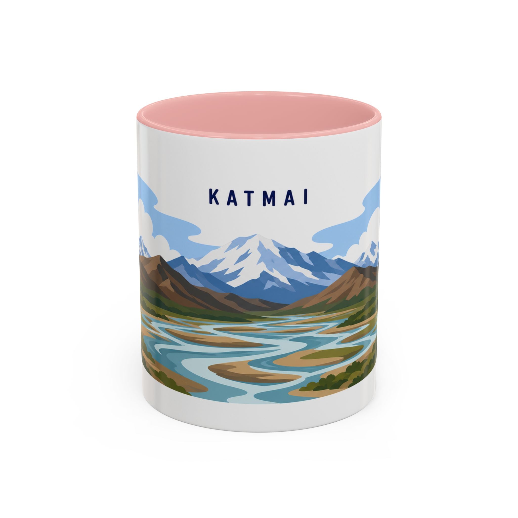 Katmai National Park Coffee Mug | Solid Color Block Park Souvenir | 11oz 15oz Accent Mug
