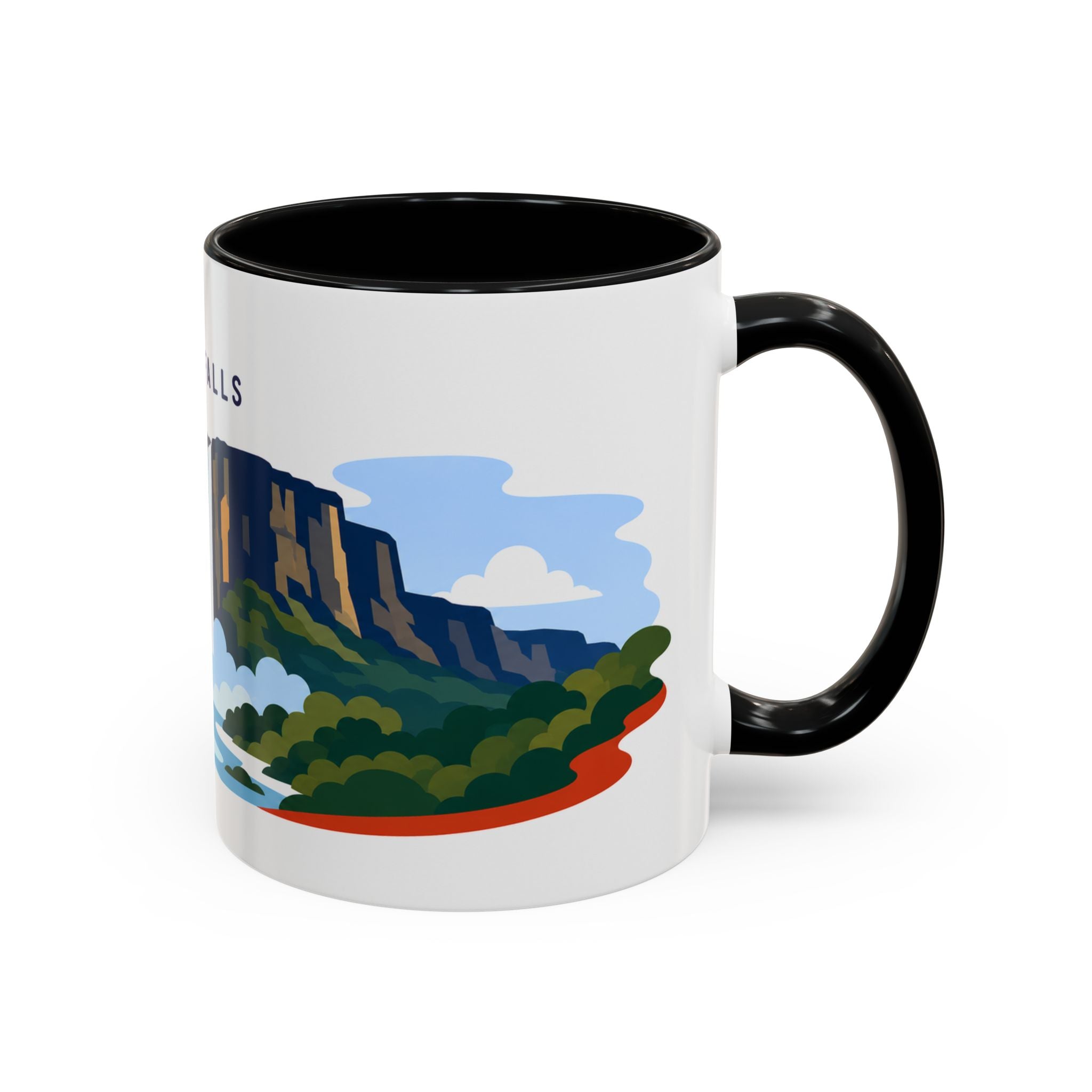 Angel Falls Coffee Mug | Travel Destination Souvenir Gift | Accent Color Ceramic 11oz 15oz