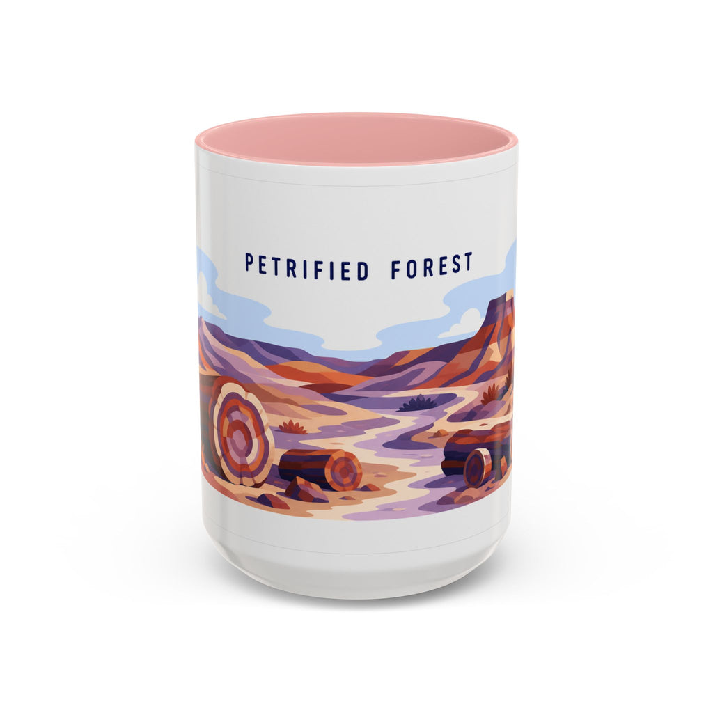 Petrified Forest National Park Coffee Mug | Solid Color Block Park Souvenir | 11oz 15oz Accent Mug
