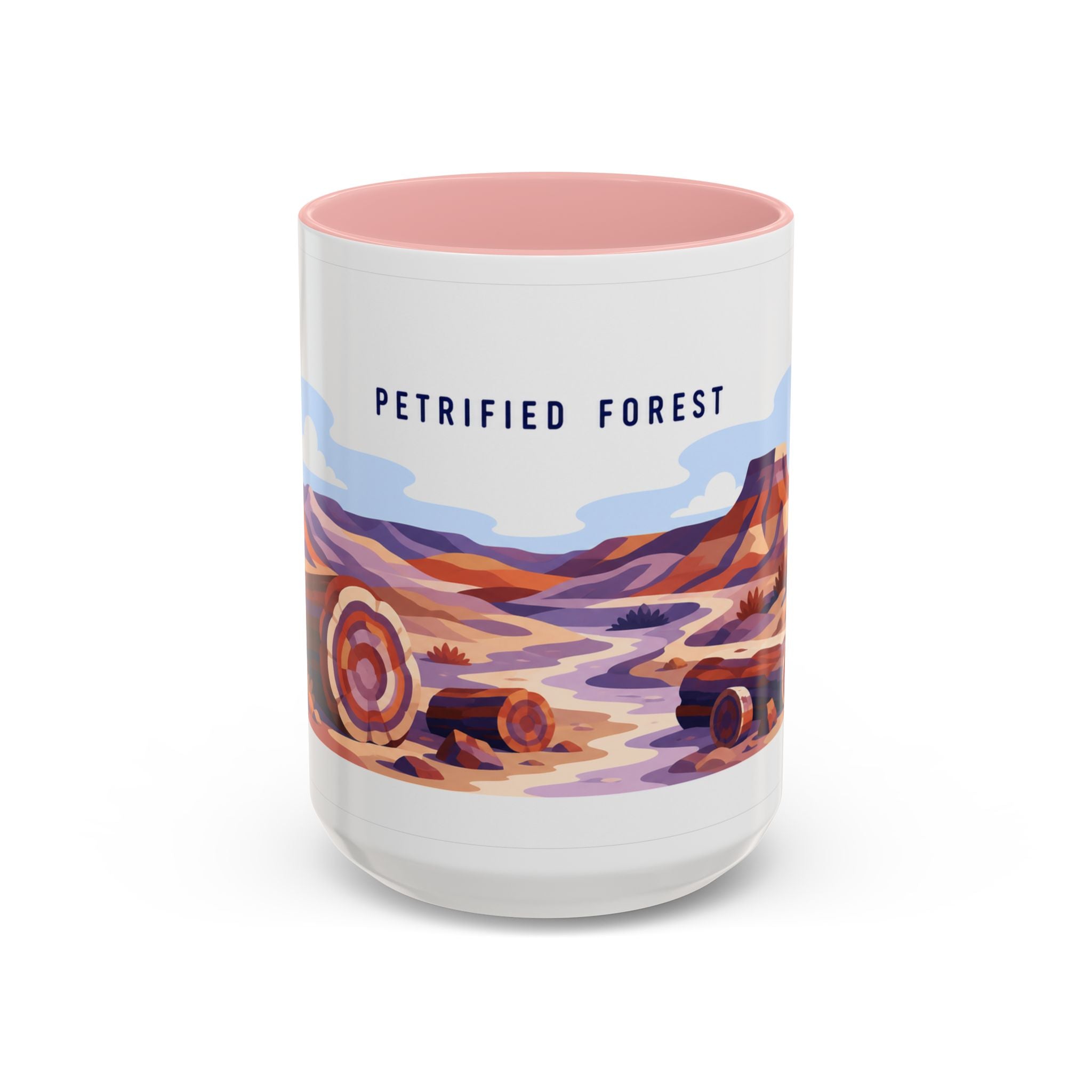 Petrified Forest National Park Coffee Mug | Solid Color Block Park Souvenir | 11oz 15oz Accent Mug