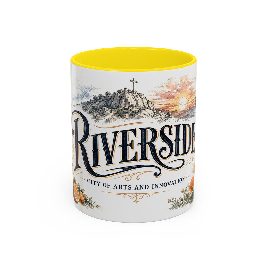 Riverside Coffee Mug | United States Travel Souvenir | Vintage Illustrated City Gift | 11 oz 15 oz Accent Mug