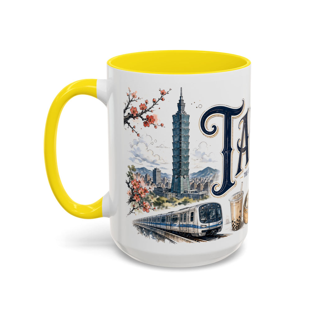 Taipei Coffee Mug | Taiwan Travel Souvenir | Vintage Illustrated City Gift | 11 oz 15 oz Accent Mug