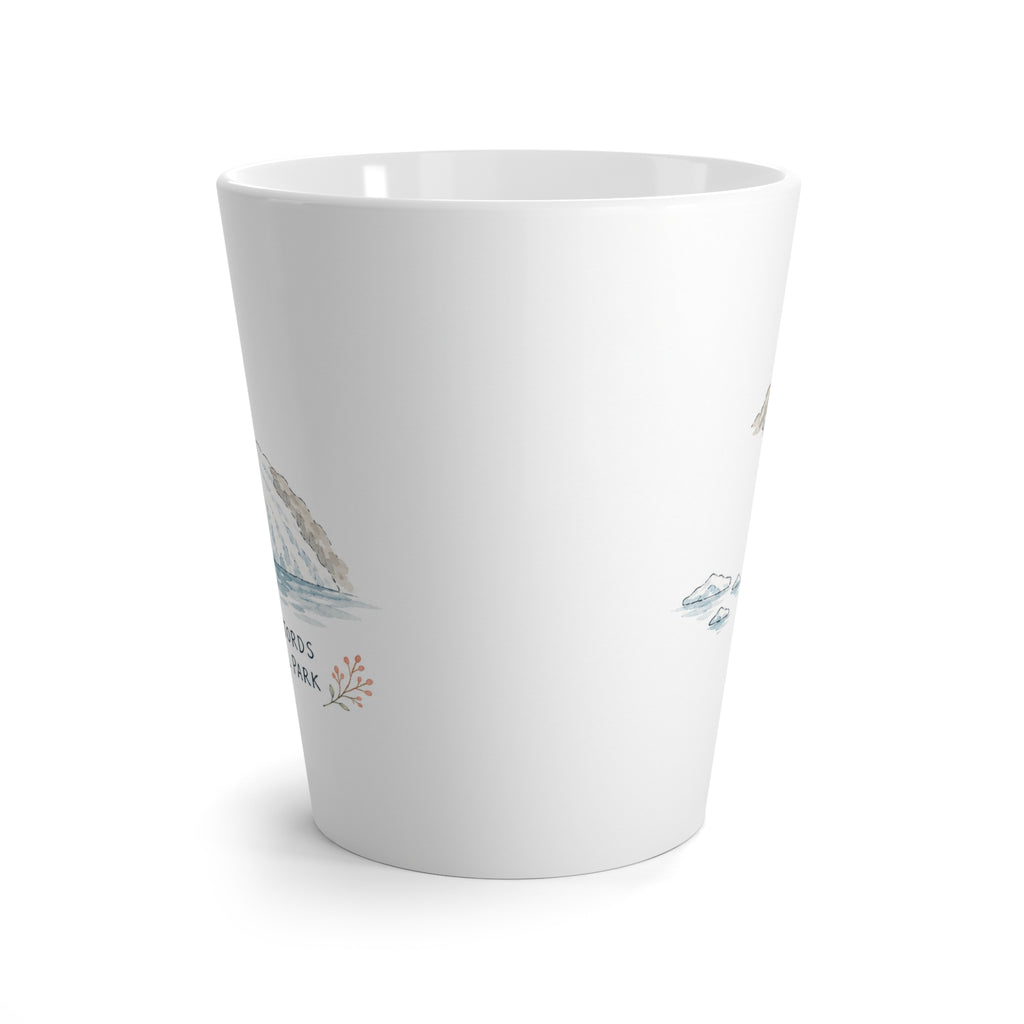 Kenai Fjords National Park Latte Mug | Pastel Watercolor Nature Coffee Cup | 12 oz Travel Souvenir Gift