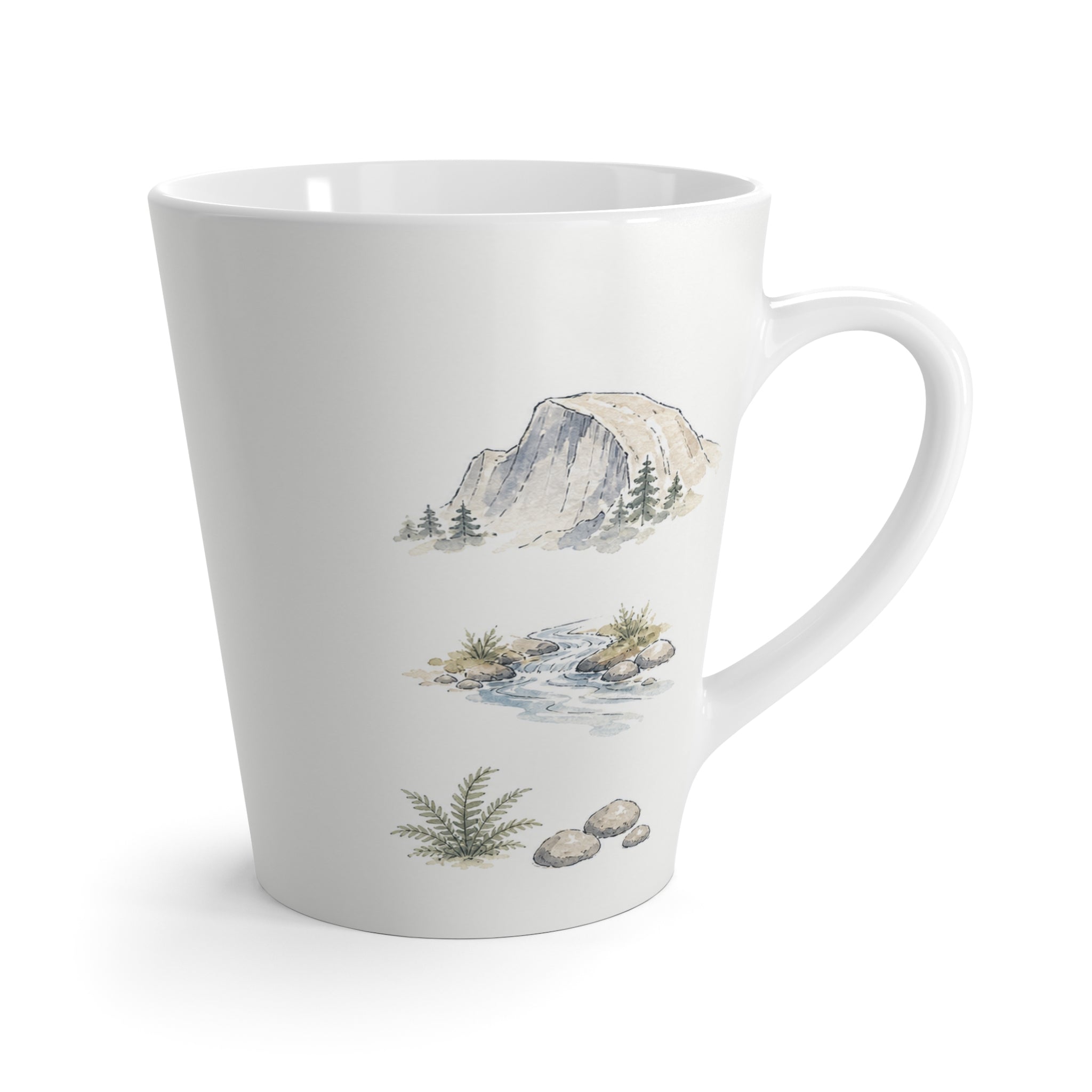 Sequoia National Park Latte Mug | Pastel Watercolor Nature Coffee Cup | 12 oz Travel Souvenir Gift