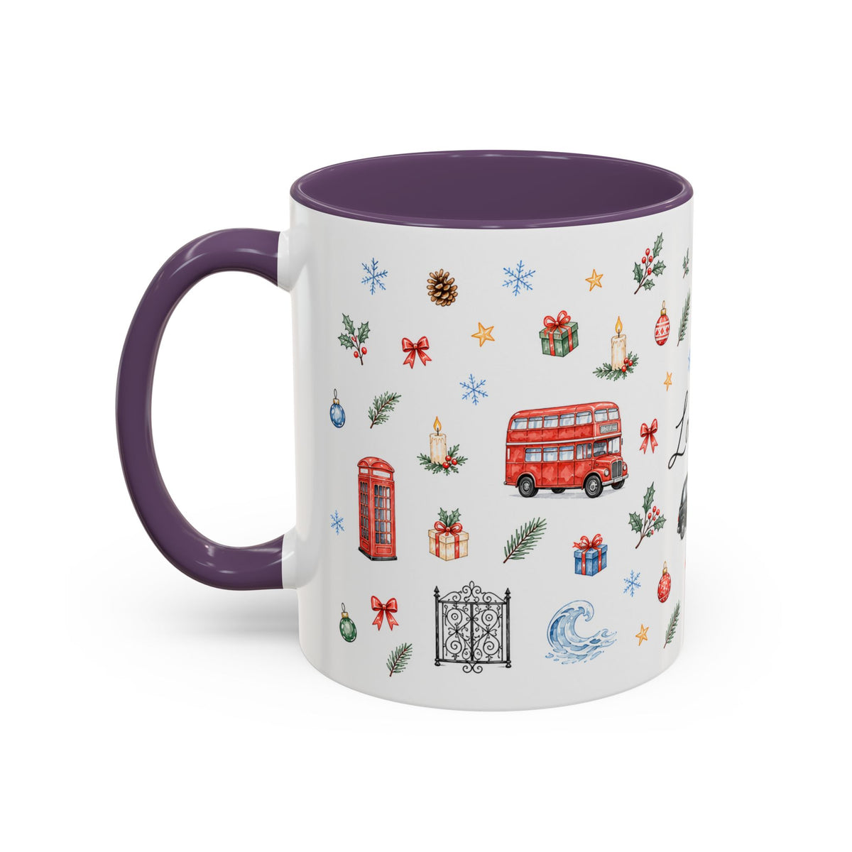 London Christmas Mug | Watercolor City Souvenir, Travel Memories, Ceramic Coffee Cup