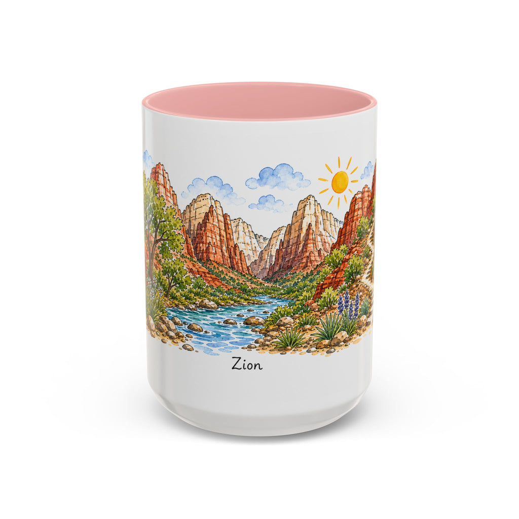 Zion National Park Mug | US Travel Souvenir Accent Coffee Mug | 11oz 15oz Ceramic Cup