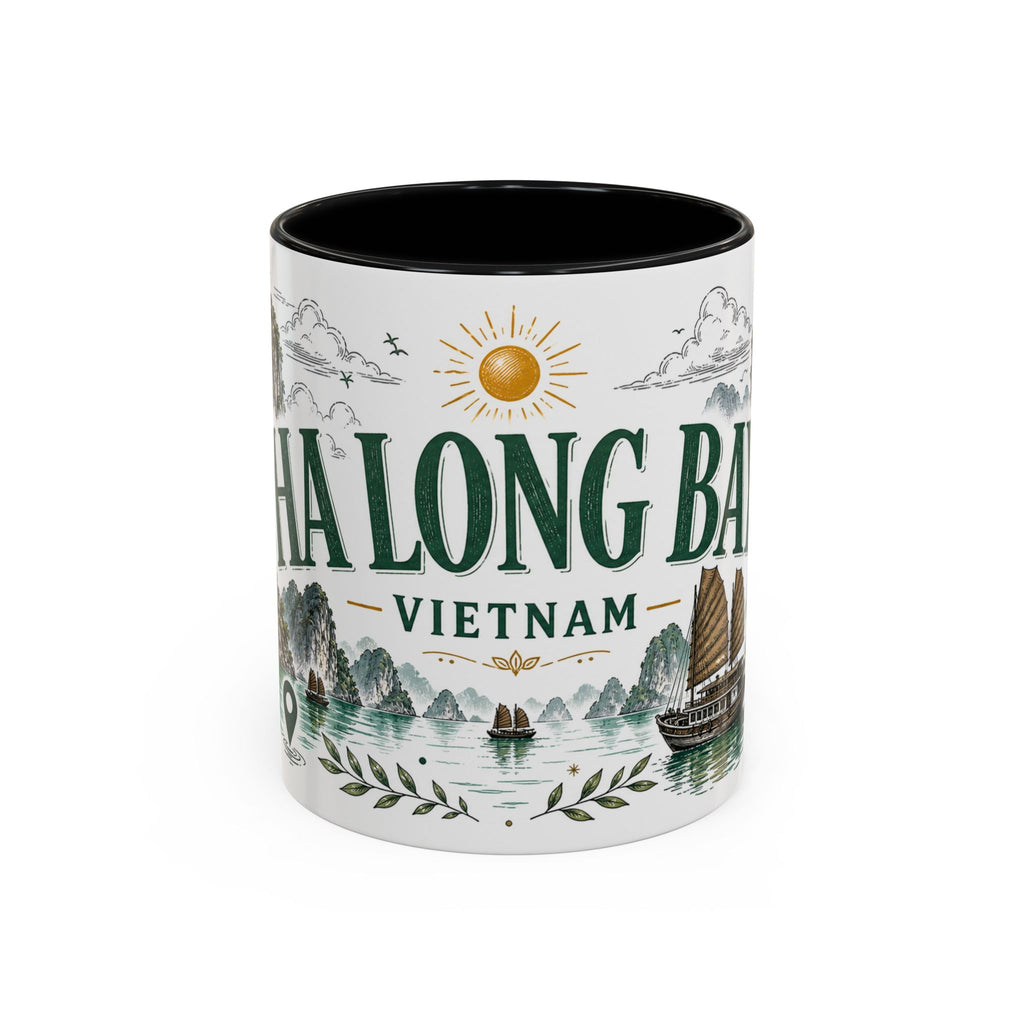 Ha Long Bay Coffee Mug | Travel Destination Souvenir Gift | Accent Color Ceramic 11oz 15oz