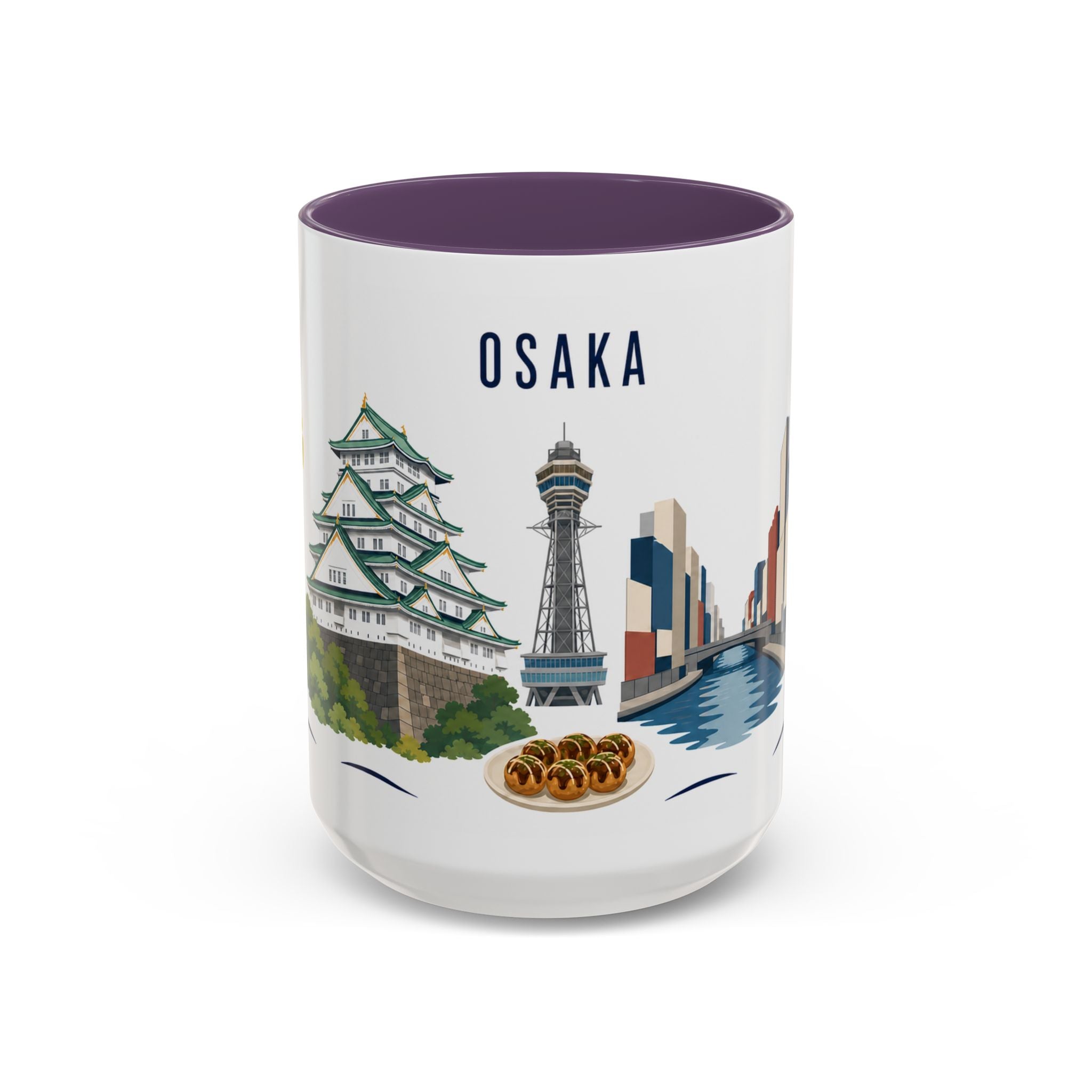 Osaka Coffee Mug | Japan Travel Souvenir | Porcelain Decal City Gift | 11oz 15oz Accent Mug
