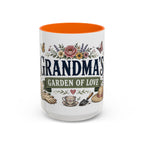 Grandma's Garden Of Love Coffee Mug | Gift From Grandkids | Accent Color Ceramic 11oz 15oz