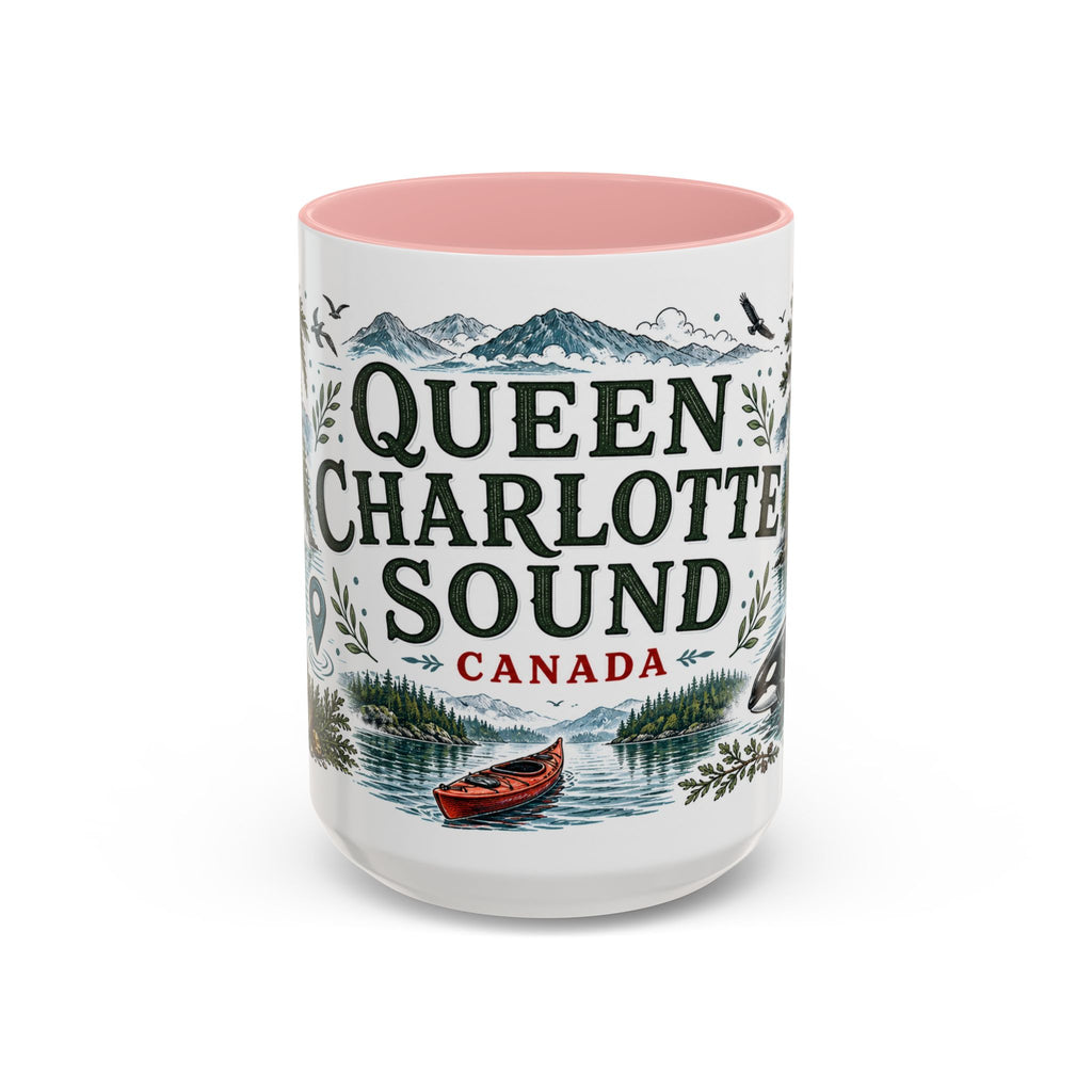 Queen Charlotte Sound Coffee Mug | Travel Destination Souvenir Gift | Accent Color Ceramic 11oz 15oz