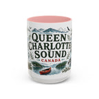 Queen Charlotte Sound Coffee Mug | Travel Destination Souvenir Gift | Accent Color Ceramic 11oz 15oz