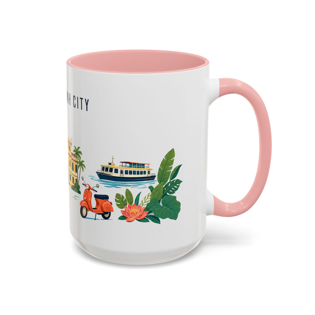 Ho Chi Minh City Coffee Mug | Vietnam Travel Souvenir | Porcelain Decal City Gift | 11oz 15oz Accent Mug