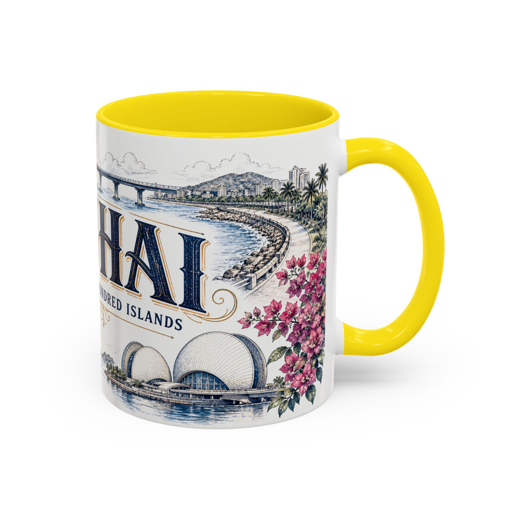 Zhuhai Coffee Mug | China Travel Souvenir | Vintage Illustrated City Gift | 11 oz 15 oz Accent Mug