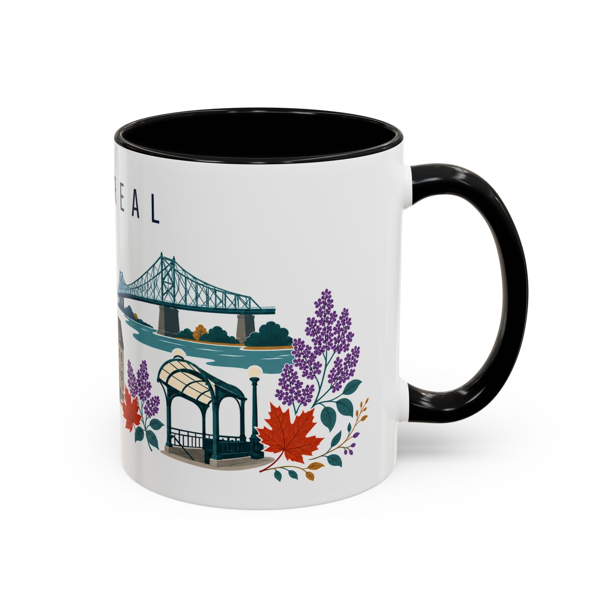 Montreal Coffee Mug | Canada Travel Souvenir | Porcelain Decal City Gift | 11oz 15oz Accent Mug
