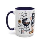 Grill Master Coffee Mug | Father's Day Gift for Dad | Accent Color Ceramic 11oz 15oz