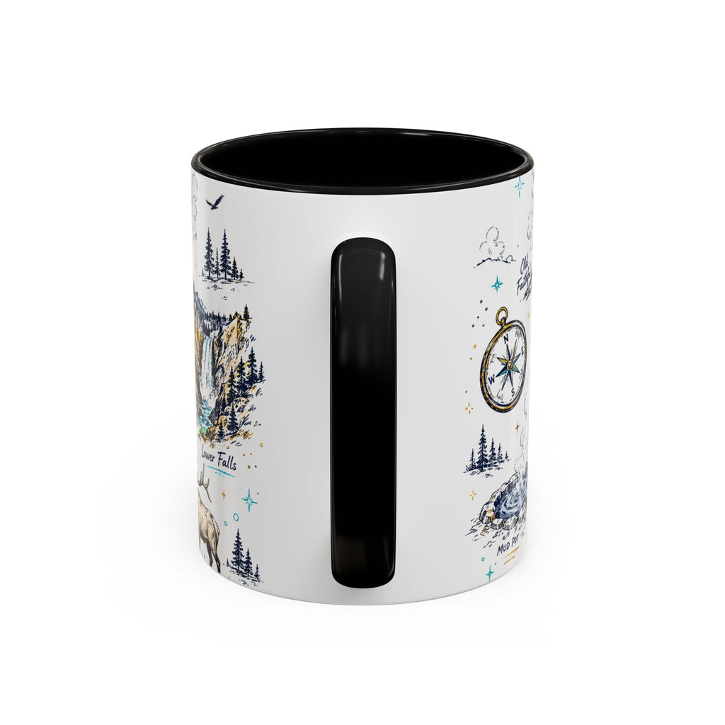 Yellowstone National Park Coffee Mug | Hiking Camping Nature Gift | Accent Color Ceramic 11oz 15oz