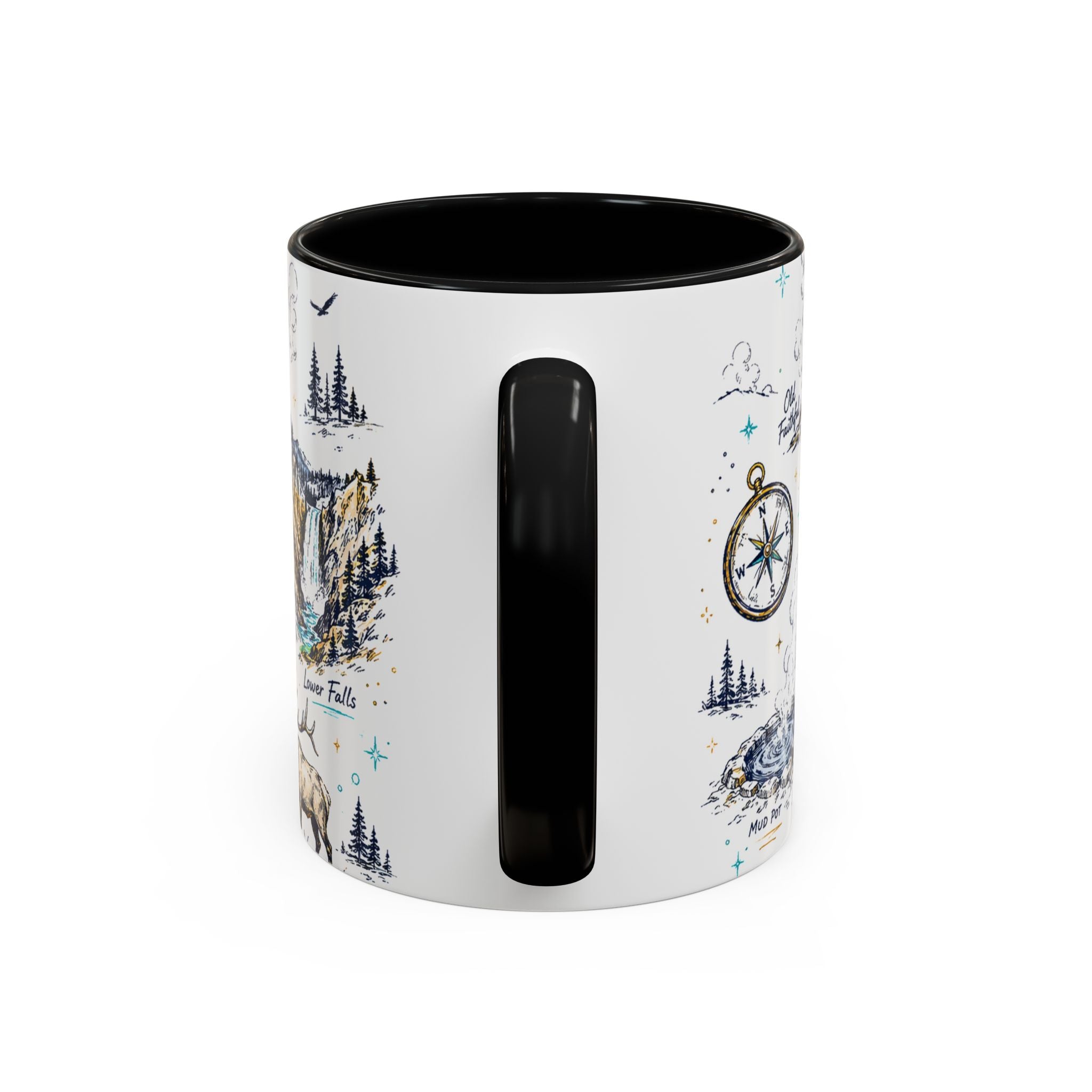 Yellowstone National Park Coffee Mug | Hiking Camping Nature Gift | Accent Color Ceramic 11oz 15oz