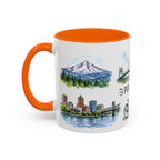 Portland Illustrated Travel Mug | City Souvenir Accent Coffee Mug | 11oz 15oz Ceramic Cup