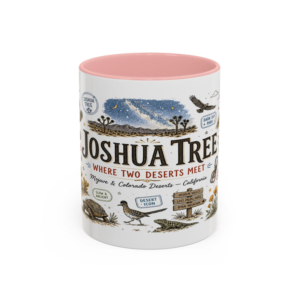 Joshua Tree Coffee Mug | National Park Desert Camping Gift | Accent Color Ceramic 11oz 15oz