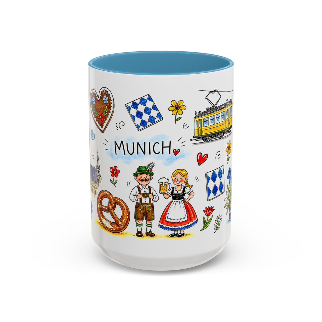 Munich Travel Mug | European City Souvenir Accent Coffee Mug | 11oz 15oz Ceramic Cup