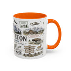 Grand Teton Coffee Mug | National Park Hiking Wyoming Gift | Accent Color Ceramic 11oz 15oz