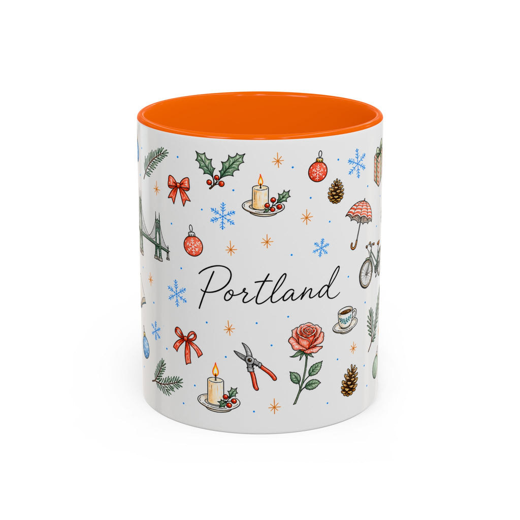 Portland Christmas Watercolor Mug | City Souvenir Coffee Cup (11oz 15oz)