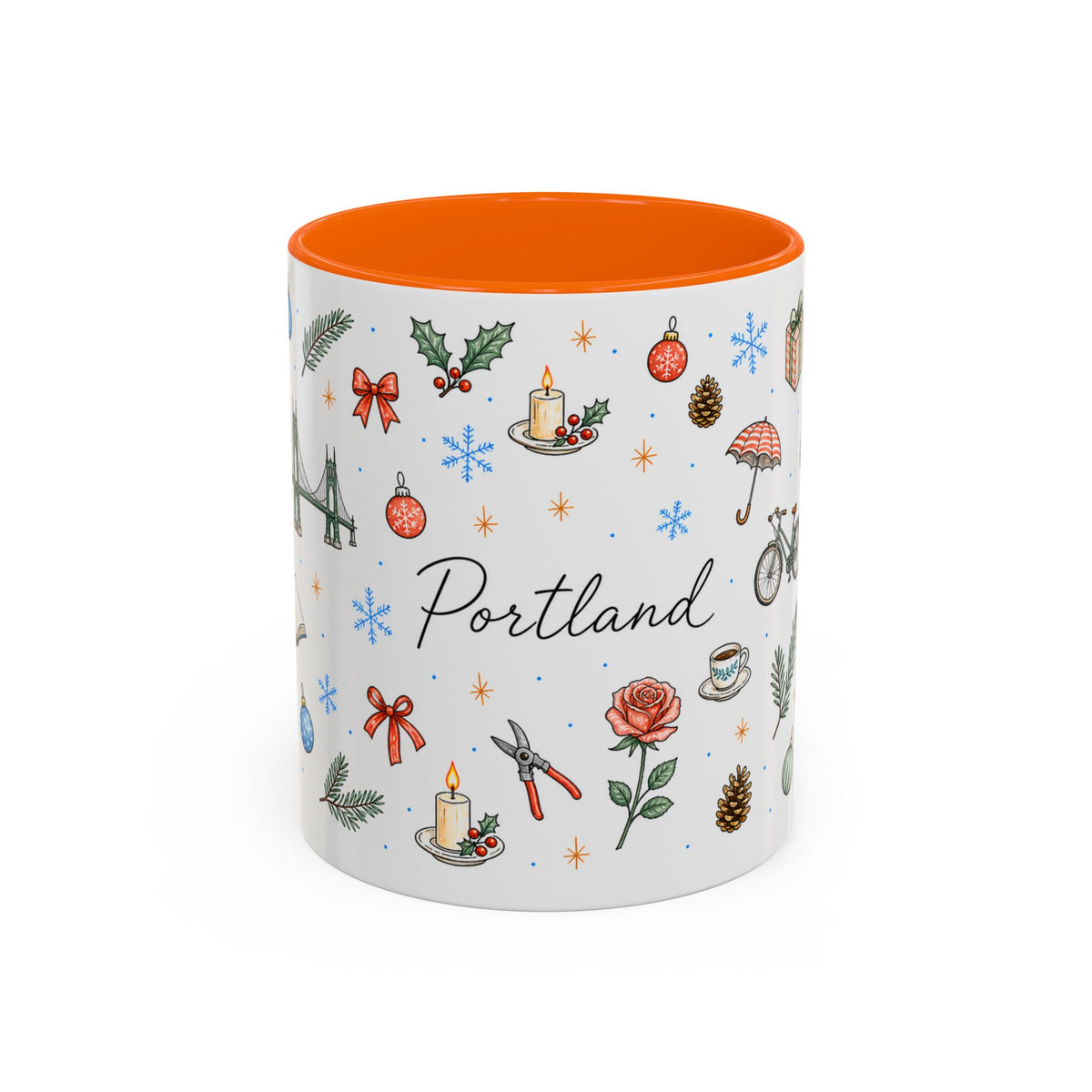Portland Christmas Watercolor Mug | City Souvenir Coffee Cup (11oz 15oz)