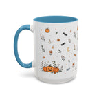 Halloween Party Mug | Ghost Black Cat Candy Watercolor Gift | Accent Cup 11oz 15oz